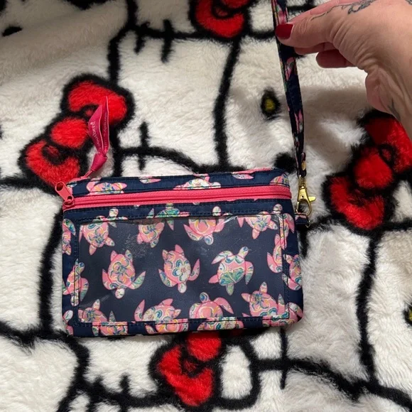 🚨 1 HOUR SALE - Simply southern sea turtle pink Navy Wristlet - Picture 2 of 5